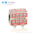 Silver London Tourist Bus Beads Charm New Product 2015